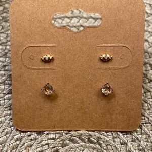 Petite Gold and Silver Crystal Earrings